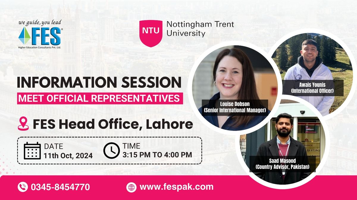 NTU Information Session At FES Head Office, Lahore