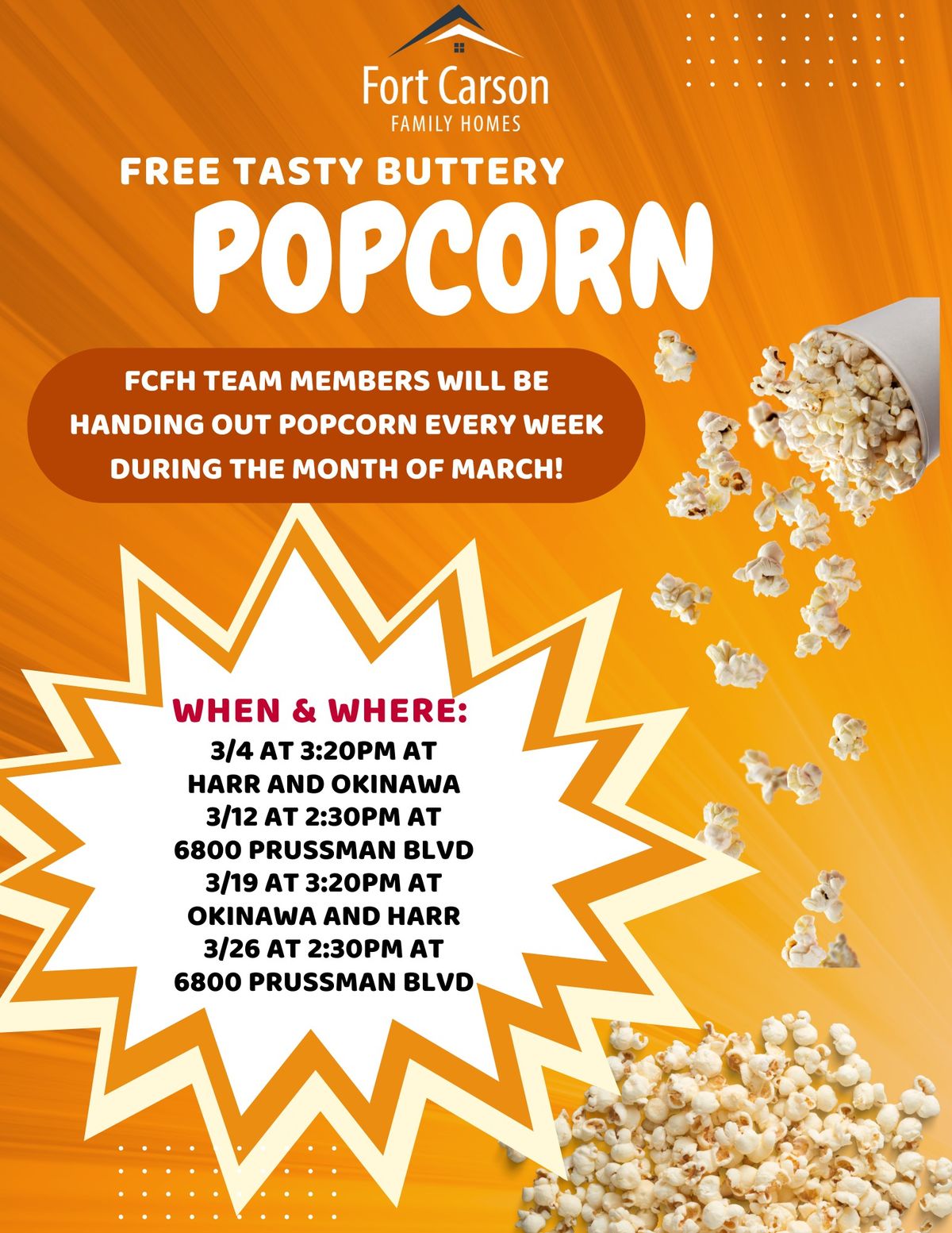 After School Free Popcorn Days!