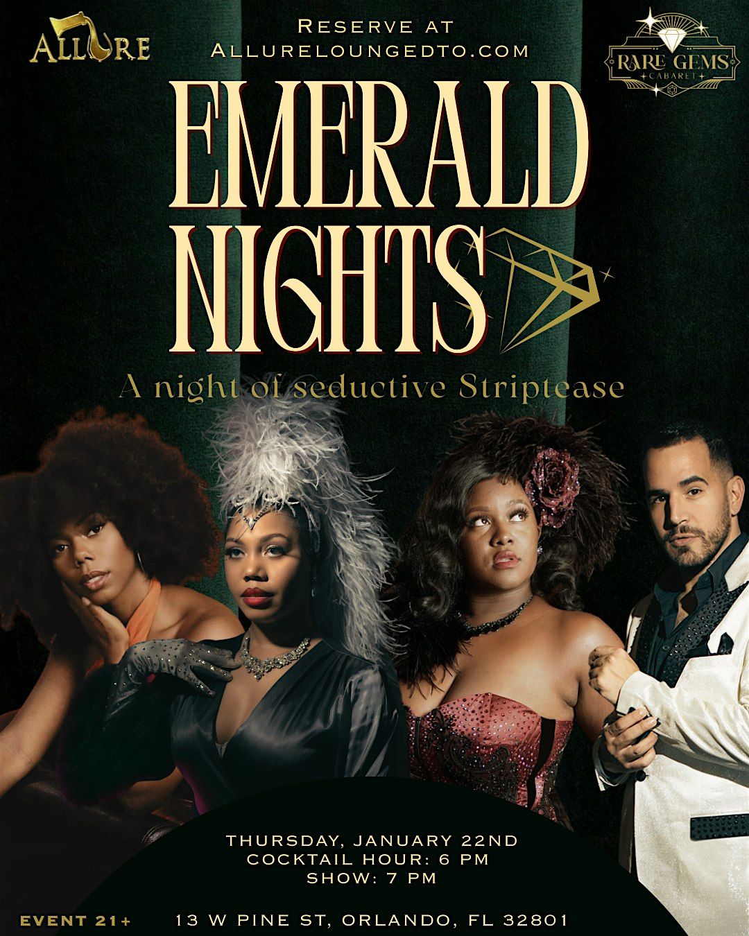 Emerald Nights: A Night of Seductive Striptease
