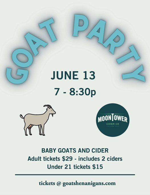 Baby Goat Party at Moontower Cider