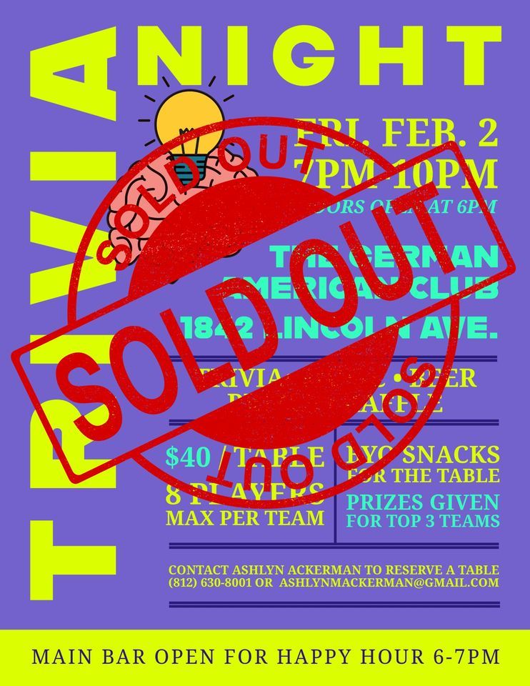 Trivia Night SOLD OUT