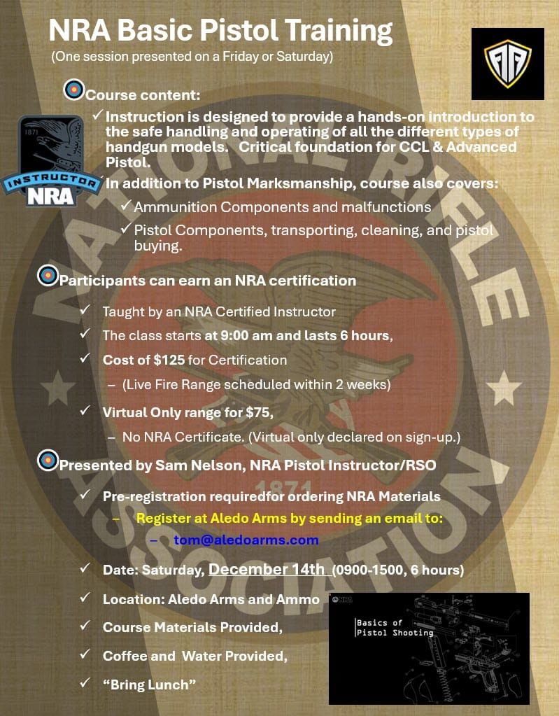 NRA Basic Pistol Course