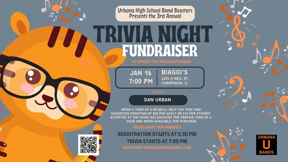 3rd Annual Trivia Night Fundraiser to Support Urbana High School Bands