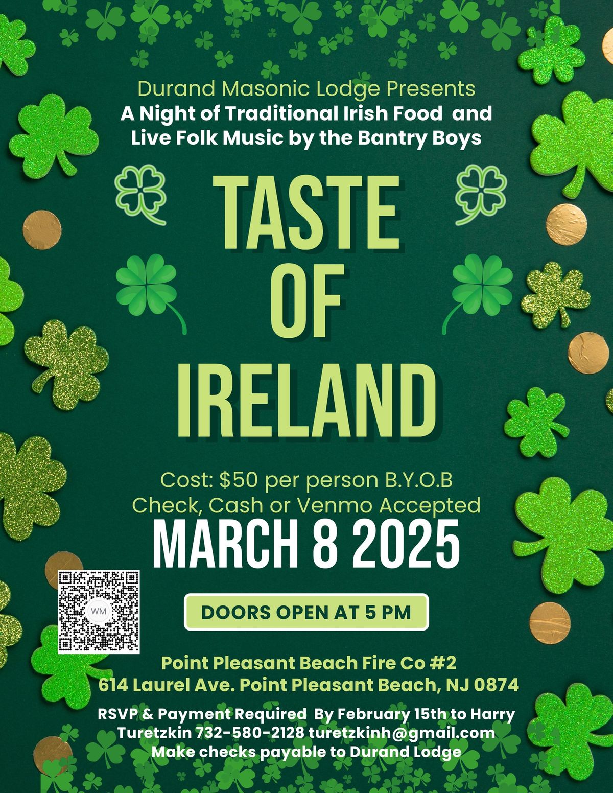 Durand Masonic Lodge Taste of Ireland Night