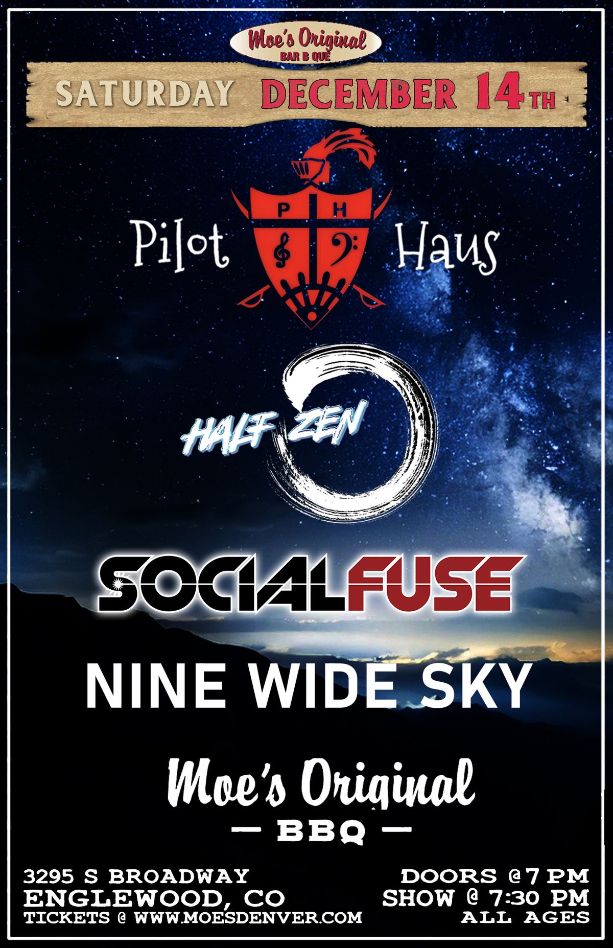 SocialFuse + Half Zen + Pilot Haus + Nine Wide Sky