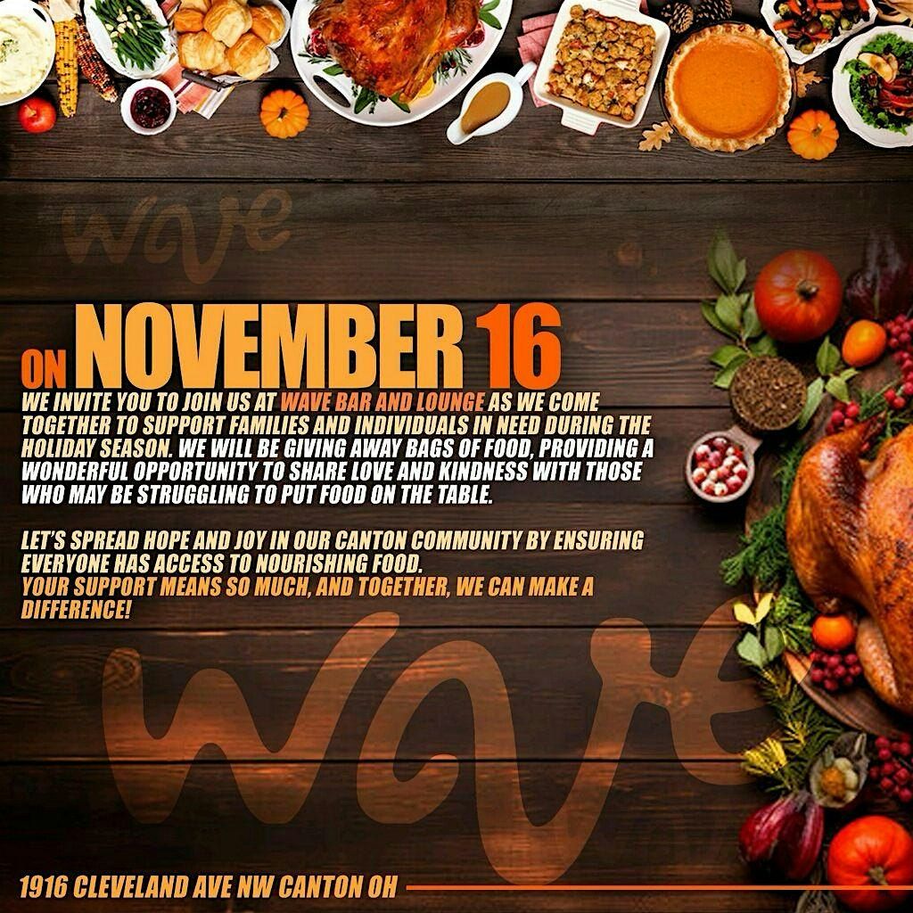 Wave Bar & Lounge Thanksgiving Food Giveaway \u2013 Share Love & Kindness