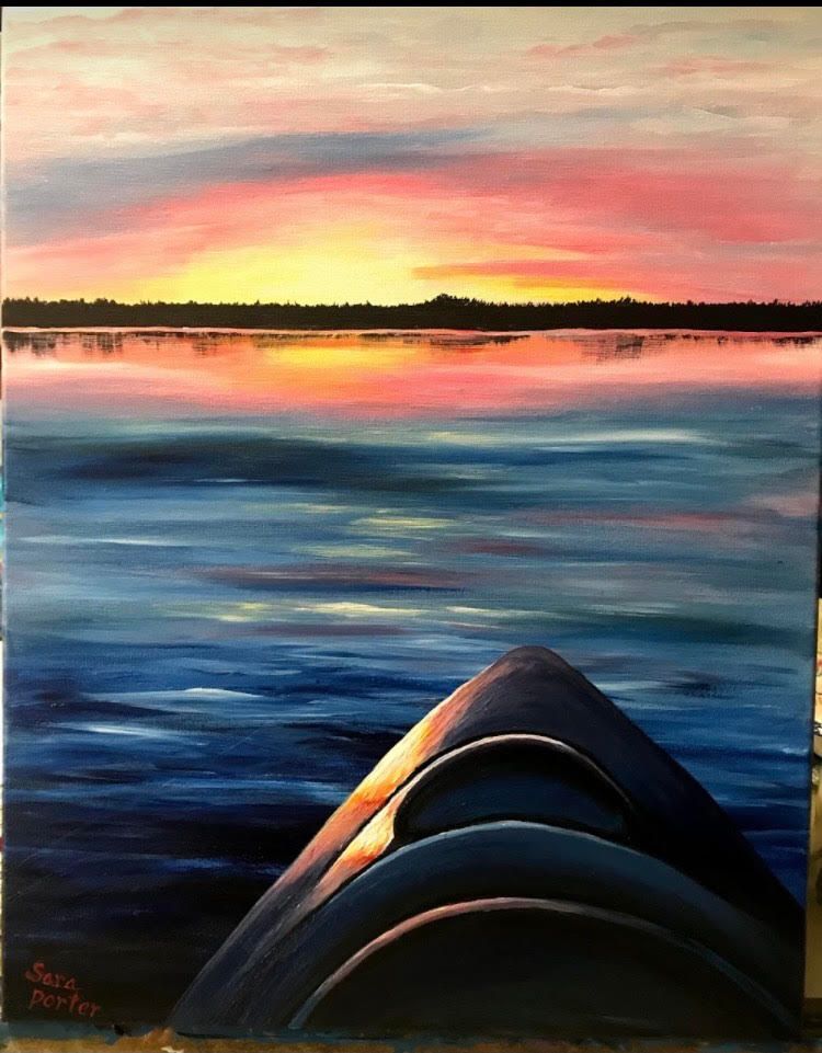 "Kayaking into the Sunset" Paint Along