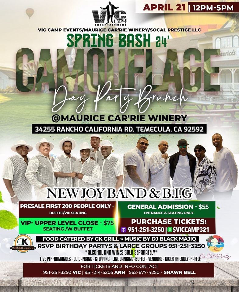 VIC CAMP EVENTS PRESENTS CAMOUFLAGE N THA VINES DAY PARTY BRUNCH
