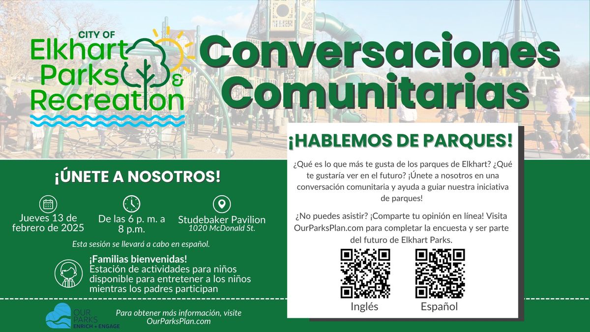 Elkhart Parks & Recreation Conversaciones Comunitarias