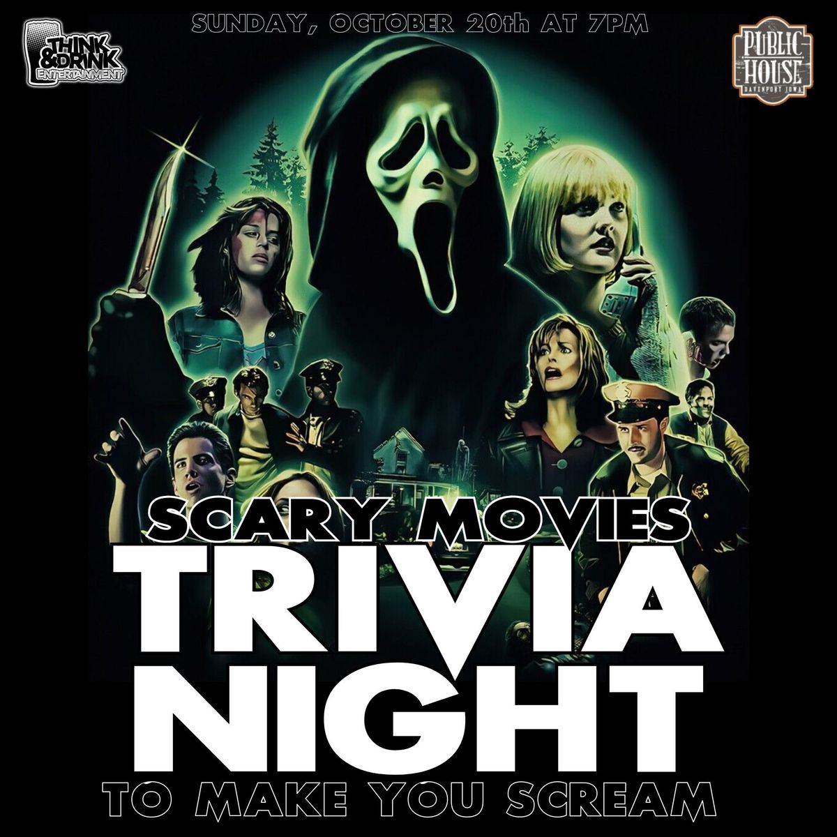 Scary Movies Trivia Night @ Public House (Davenport, IA) \/ Sunday, October 20th @ 7pm