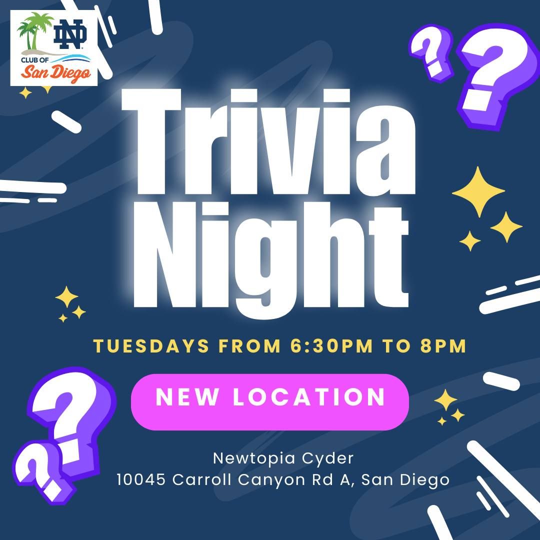 ND Club of San Diego- Tuesday Trivia at Newtopia Cyder