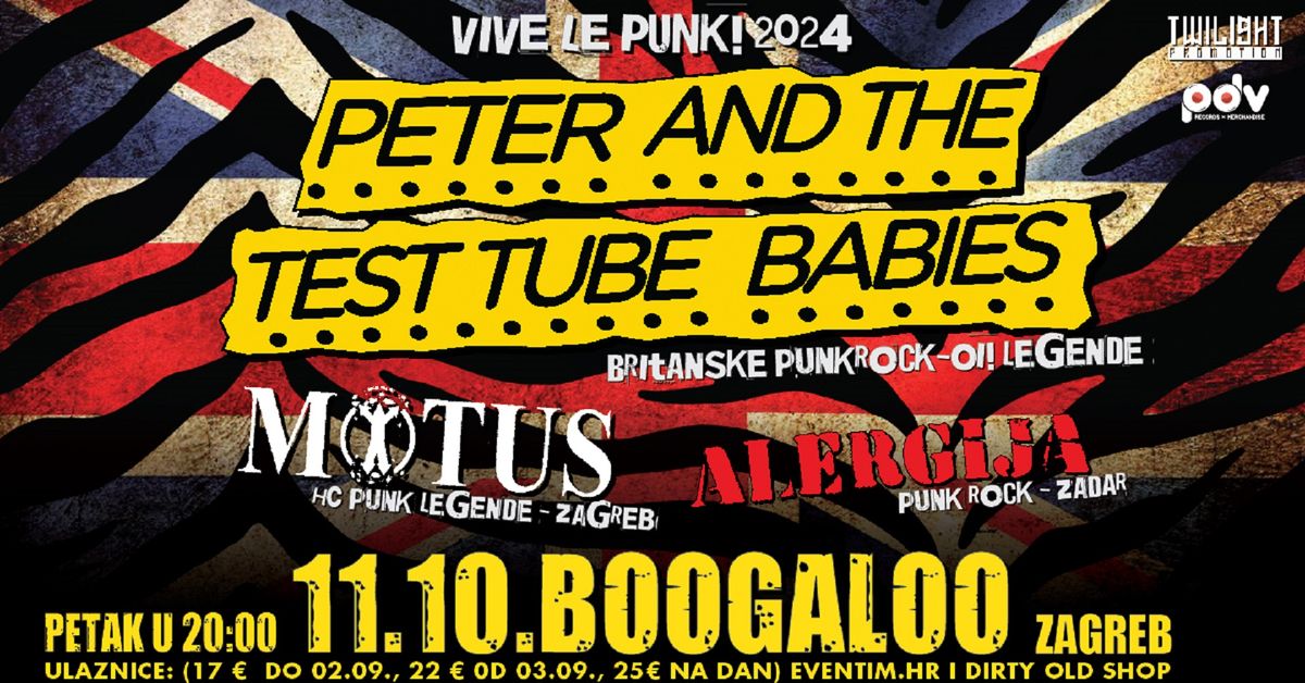 PETER & THE TEST TUBE BABIES + MOTUS + ALERGIJA u Zagrebu