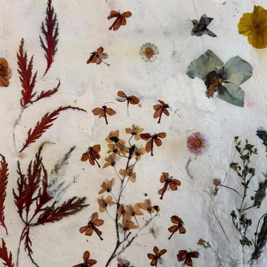 Papermaking-Workshop Berlin: Papiersch\u00f6pfen mit Blumen