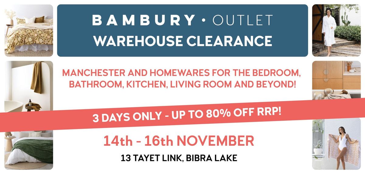 3 Day Perth Warehouse Sale - Bedding, Towels, Cushions + more!