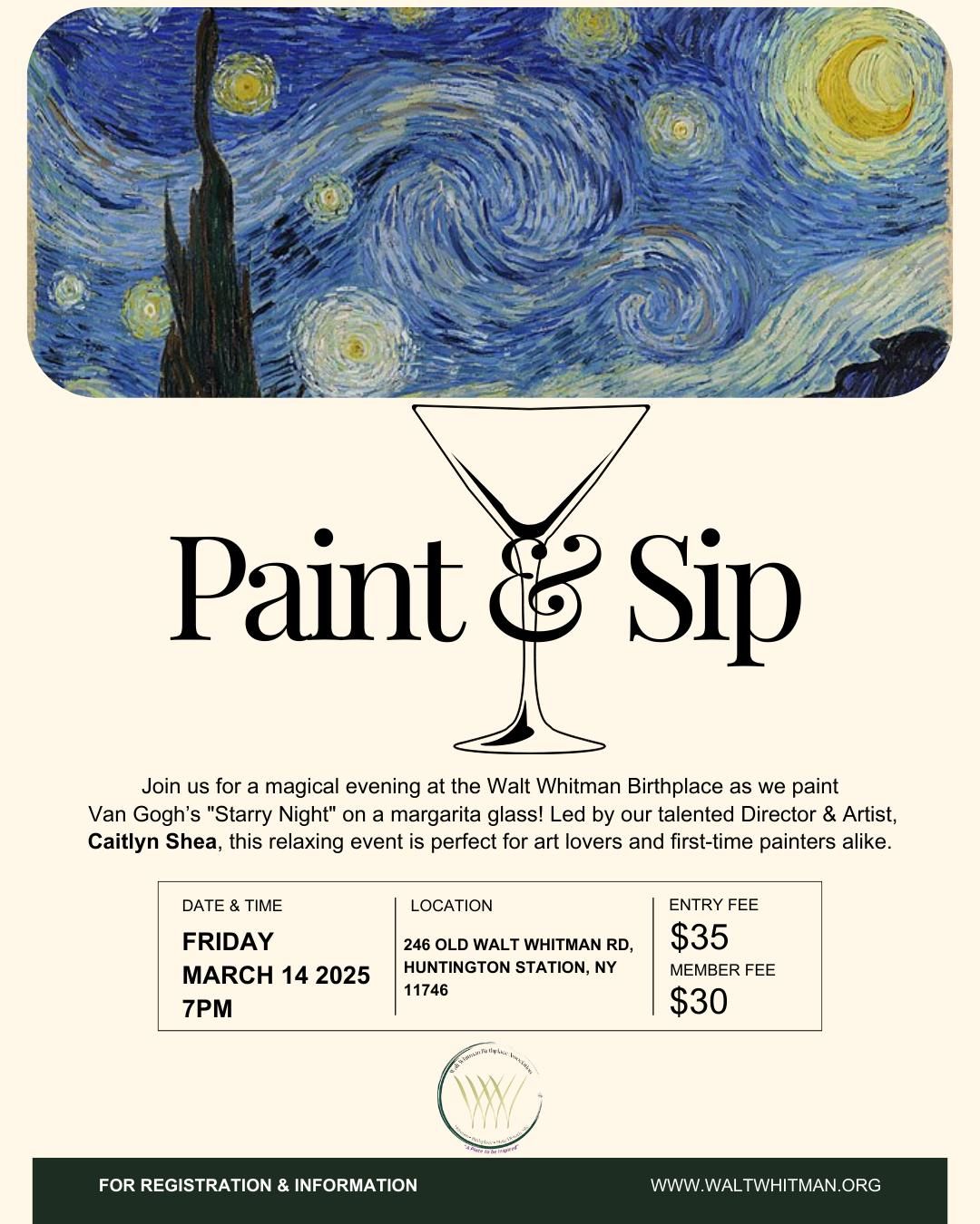 Sip & Paint: Starry Night on a Margarita Glass