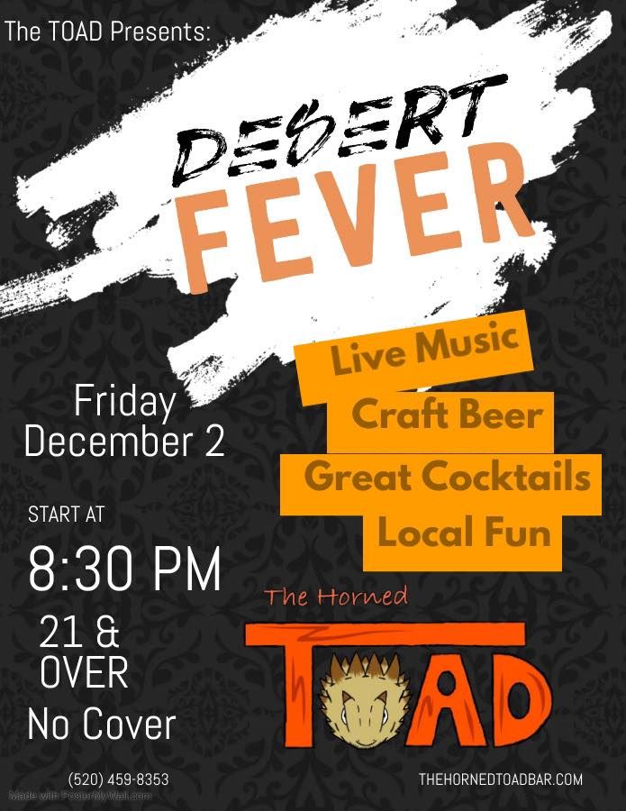Desert Fever!, The Horned TOAD, Sierra Vista, 2 December 2022