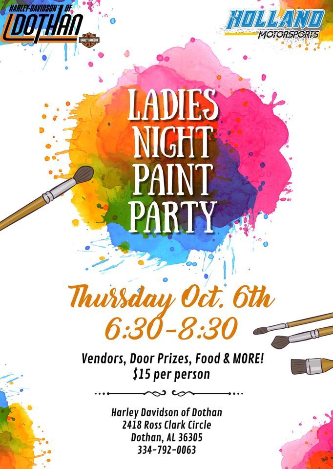 Ladies Night Paint Party Tickets, HARLEY-DAVIDSON OF DOTHAN, 6 October 2022