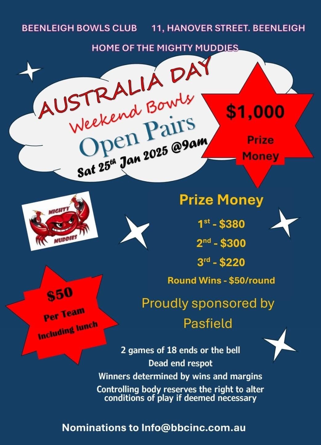 Australia Day Open Pairs