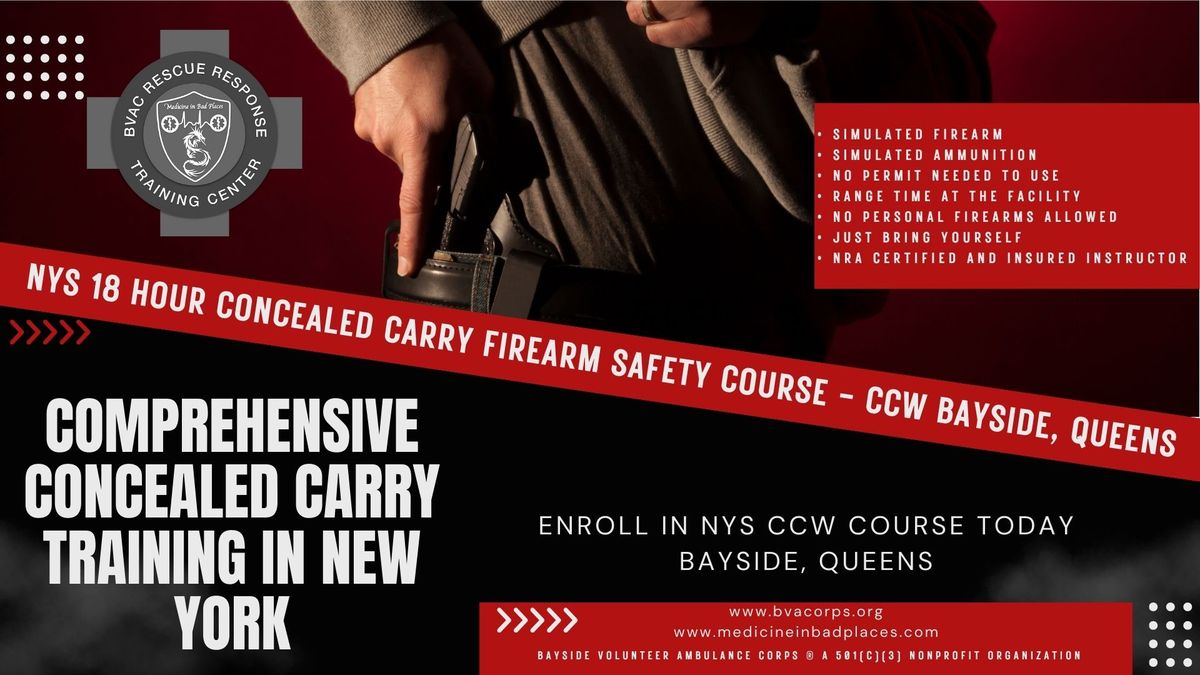 NYS 18 Hour Concealed Carry Permit Safety Course (CCW) Queens, NY