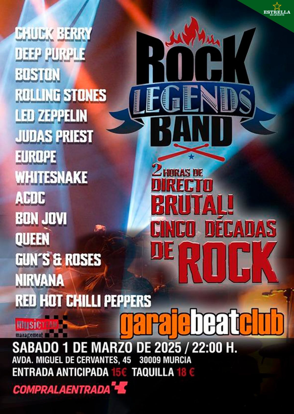 ROCK LEGENDS BAND en Garaje Beat Club (Murcia)