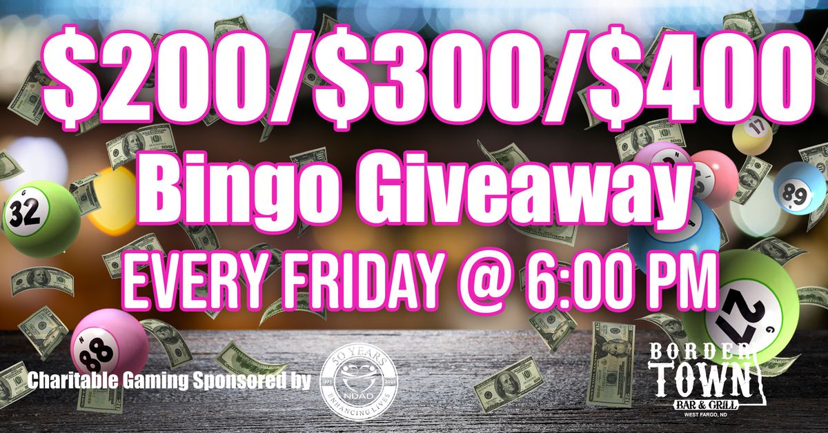 $200\/$300\/$400 Top to Bottom Bingo Giveaway @ BorderTown