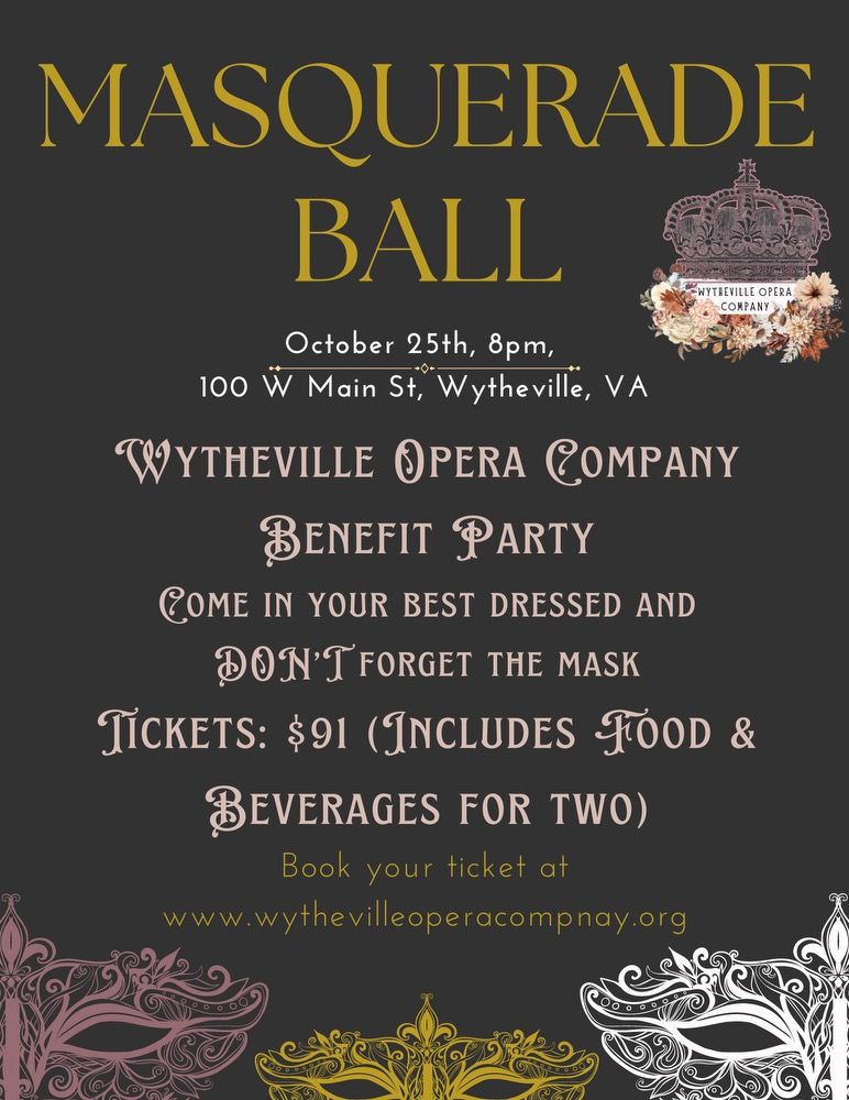 Masquerade Ball to benefit Wytheville Opera Company