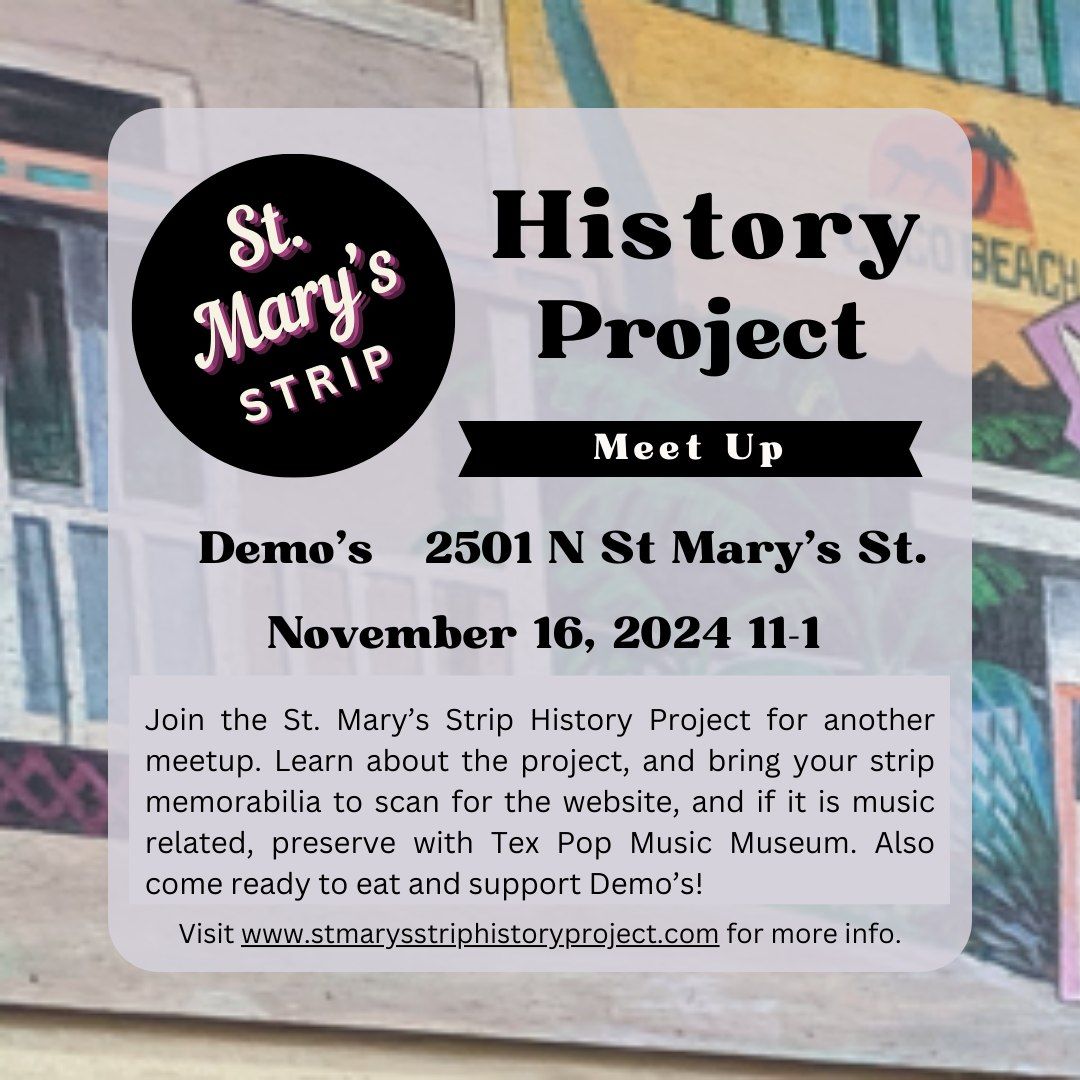 St. Mary's Strip History Project Meet Up at Demo's