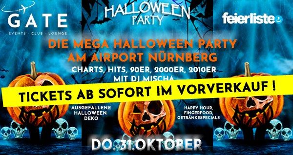 HALLOWEEN PARTY - AM AIRPORT N\u00dcRNBERG @GATE - DO. 31. OKTOBER