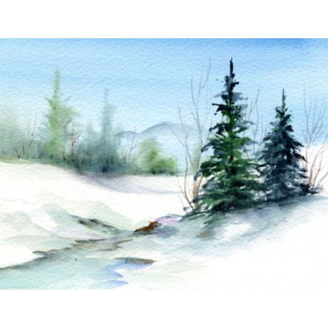 Winter Scene Watercolor Painting Class