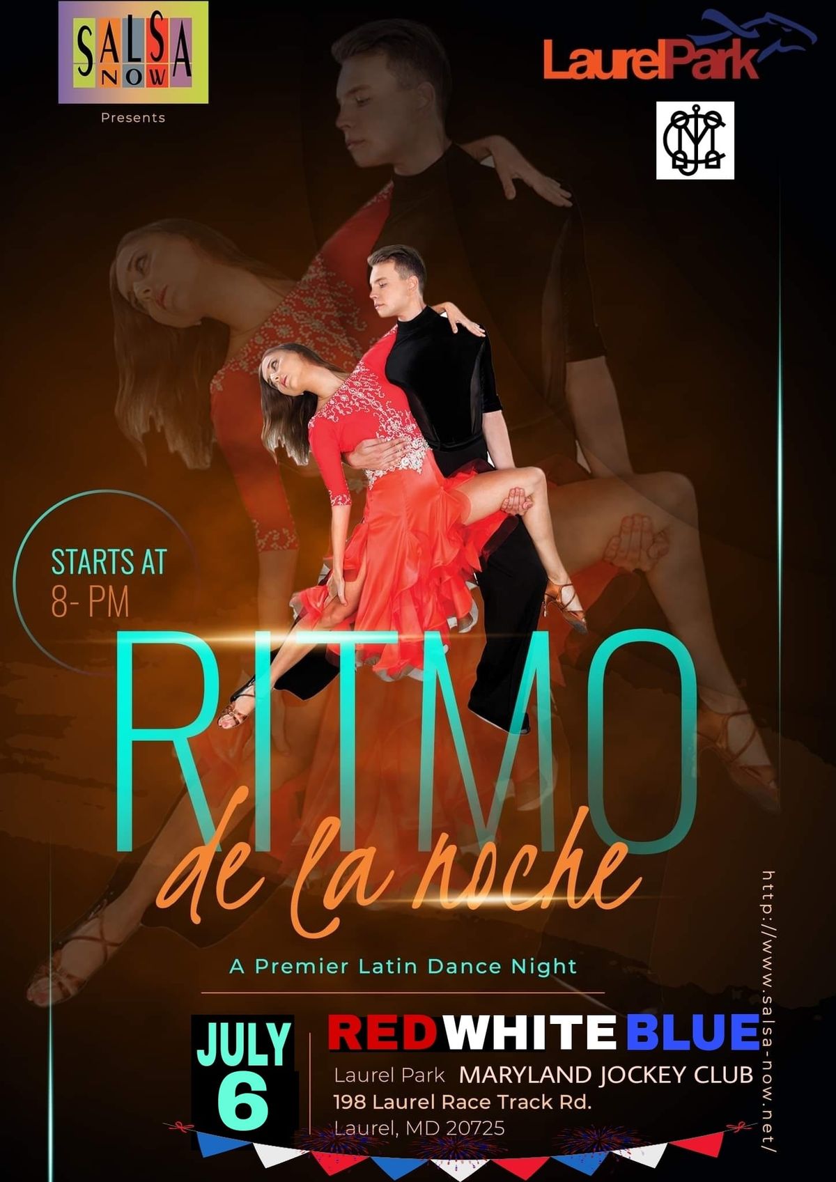 Ritmo De La Noche Red White and Blue Salsa Bachata Dance Party