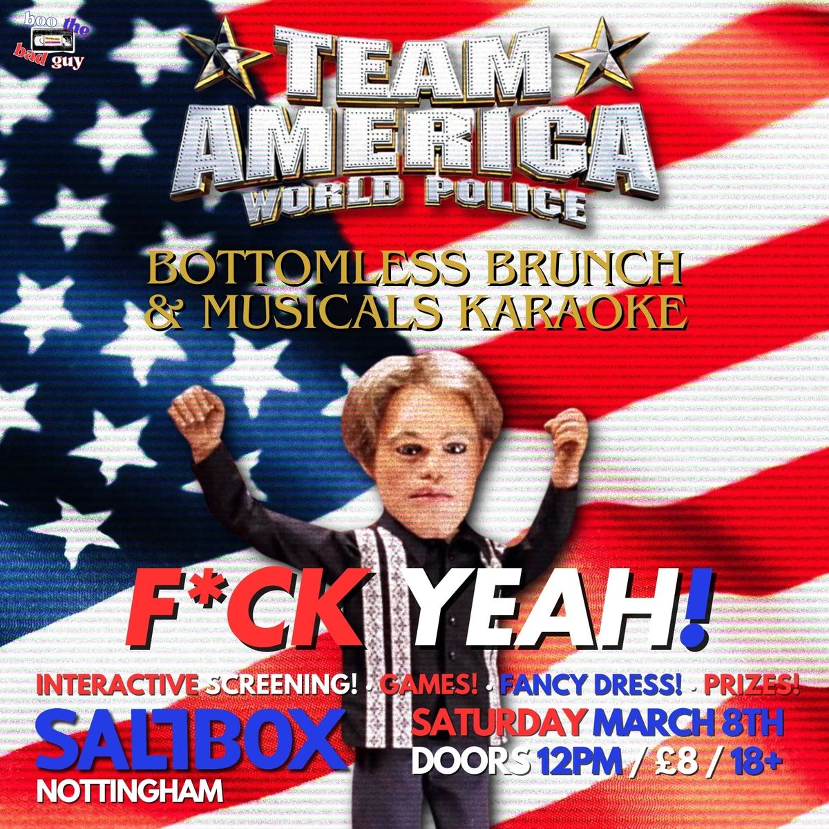 BTBG Presents: Team America + Bottomless Brunch + Musicals Karaoke