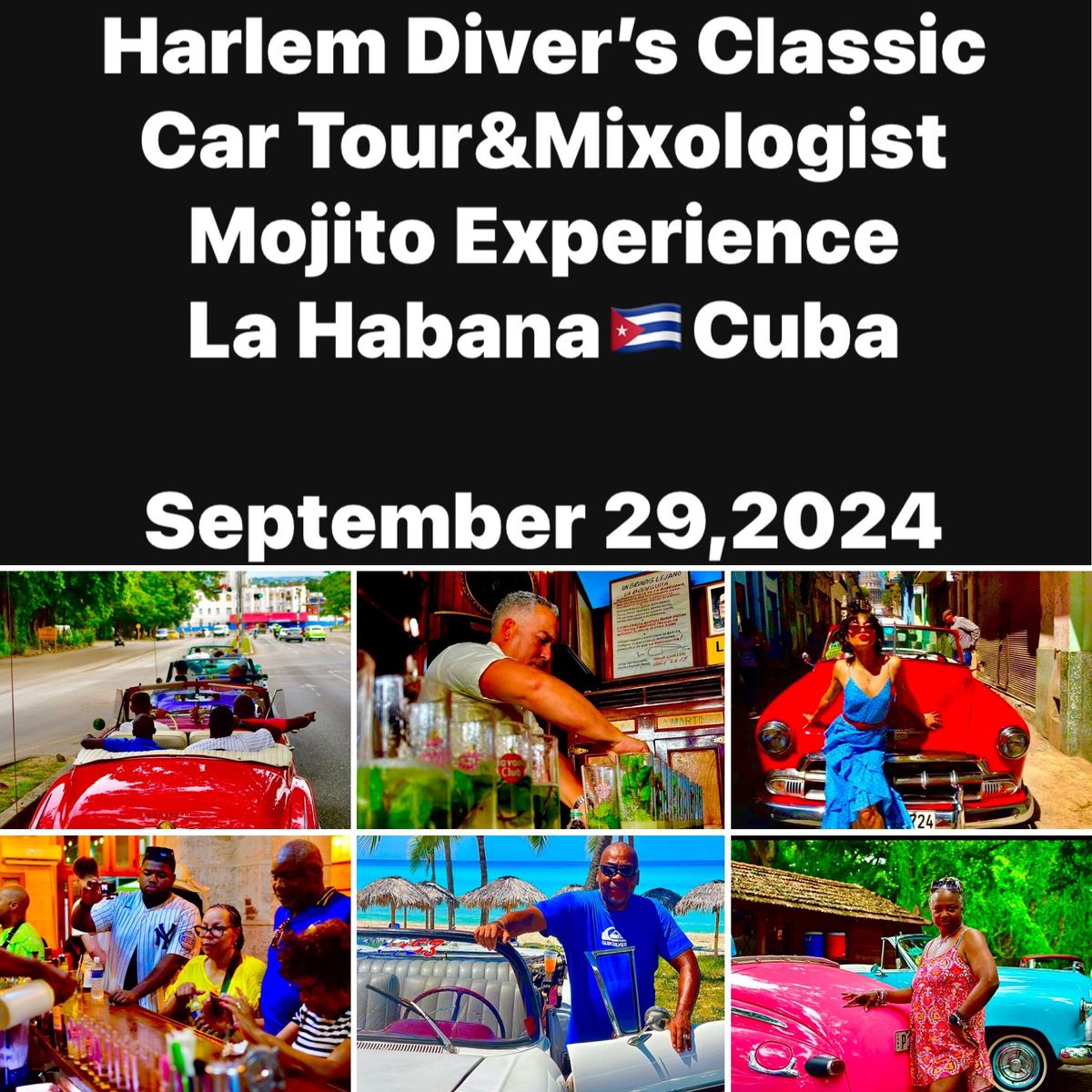 HarlemDiver\u2019s Classic Car ? Tour & Mojito Mixologist Experience ??