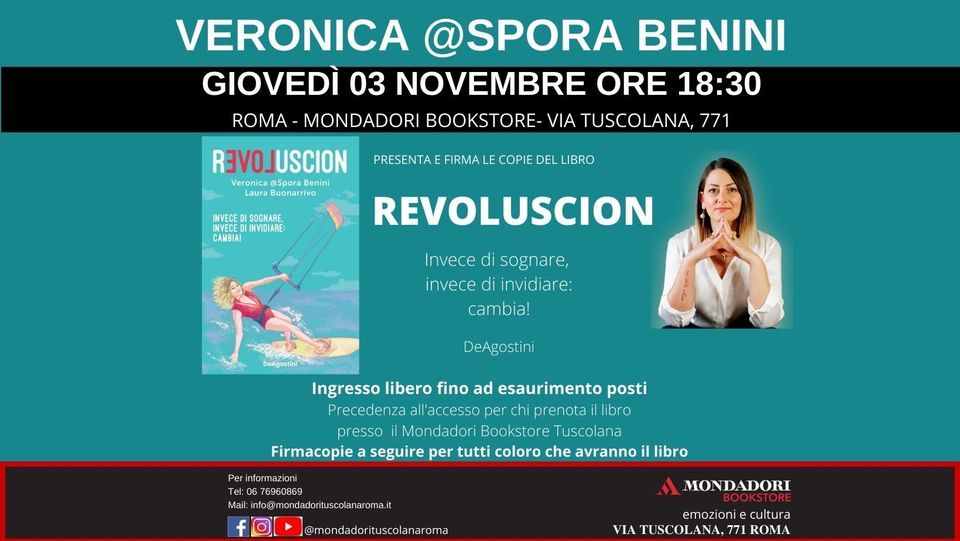 Veronica @Spora Benini presenta e firma le copie del libro REVOLUSCION