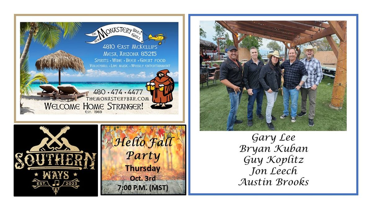 Hello Fall - PARTY - Monastery Mesa - Oct. 3rd.  7-10 P.M. (MST)