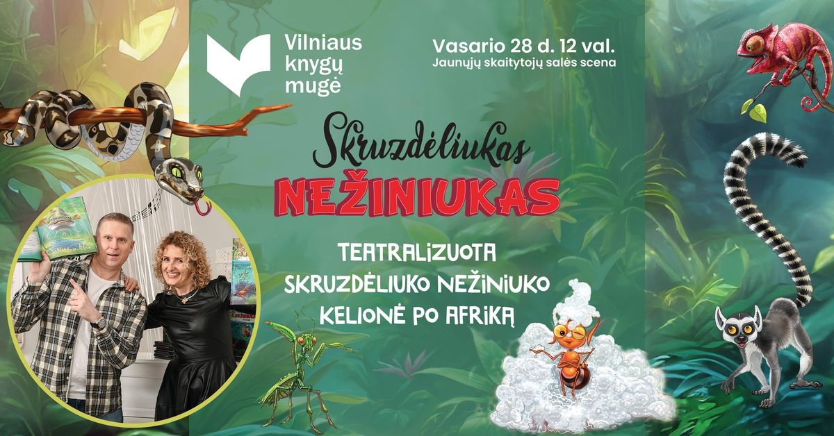 Edukacija vaikams: teatralizuota Skruzd\u0117liuko Ne\u017einiuko kelion\u0117 po Afrik\u0105