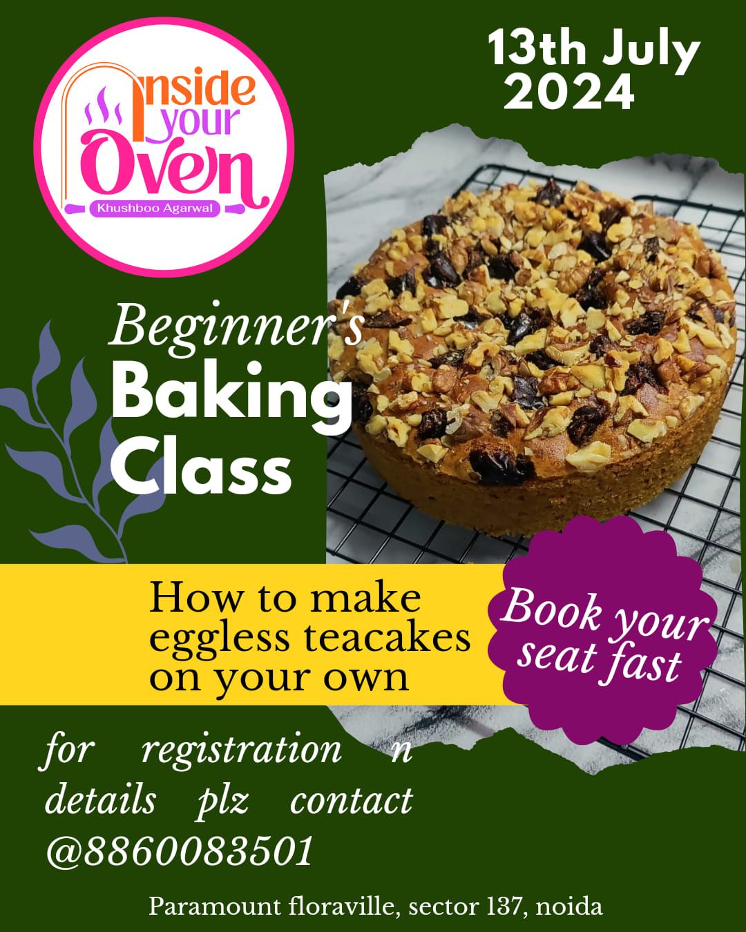 Join Our Beginner-Level Eggless Teacake & Muffin Baking Workshop!