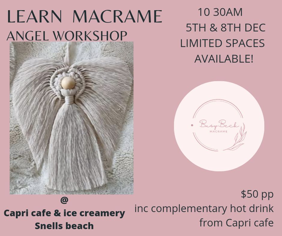 Macrame workshop for Christmas angels \ud83d\ude07