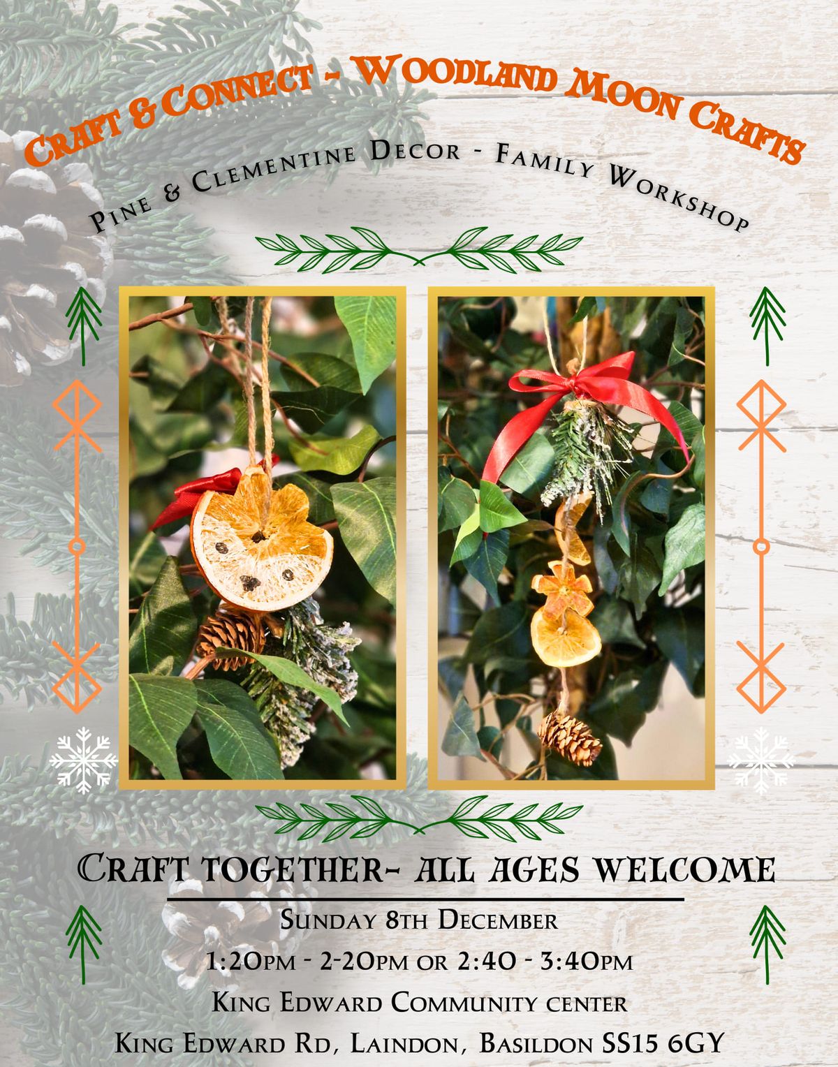 Family Craft & Connect - Pine & Clementine Decorations Family Craft Workshop