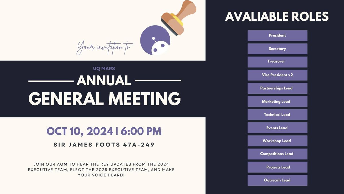 UQ MARS Annual General Meeting