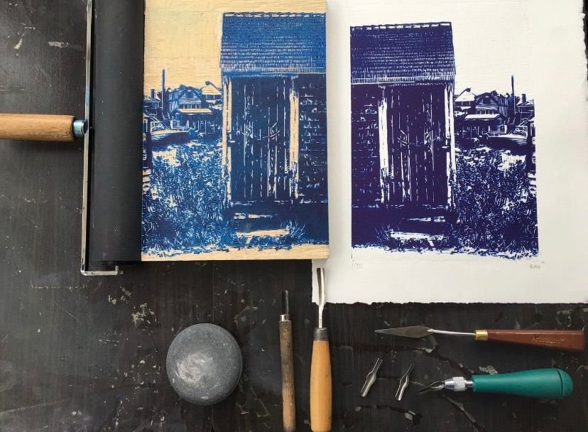 Woodblock printing class