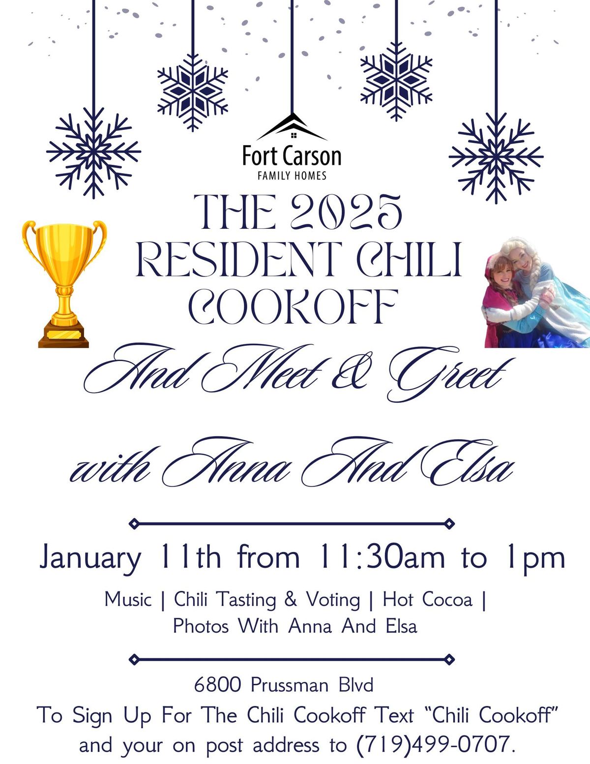 The 2025 Resident Chili Cookoff and Meet and Greet with Anna & Elsa