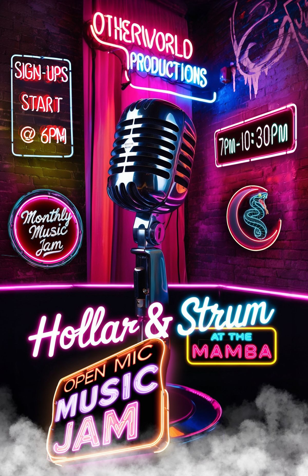 Hollar & Strum Open Mic Music Jam Classic Rock Night!