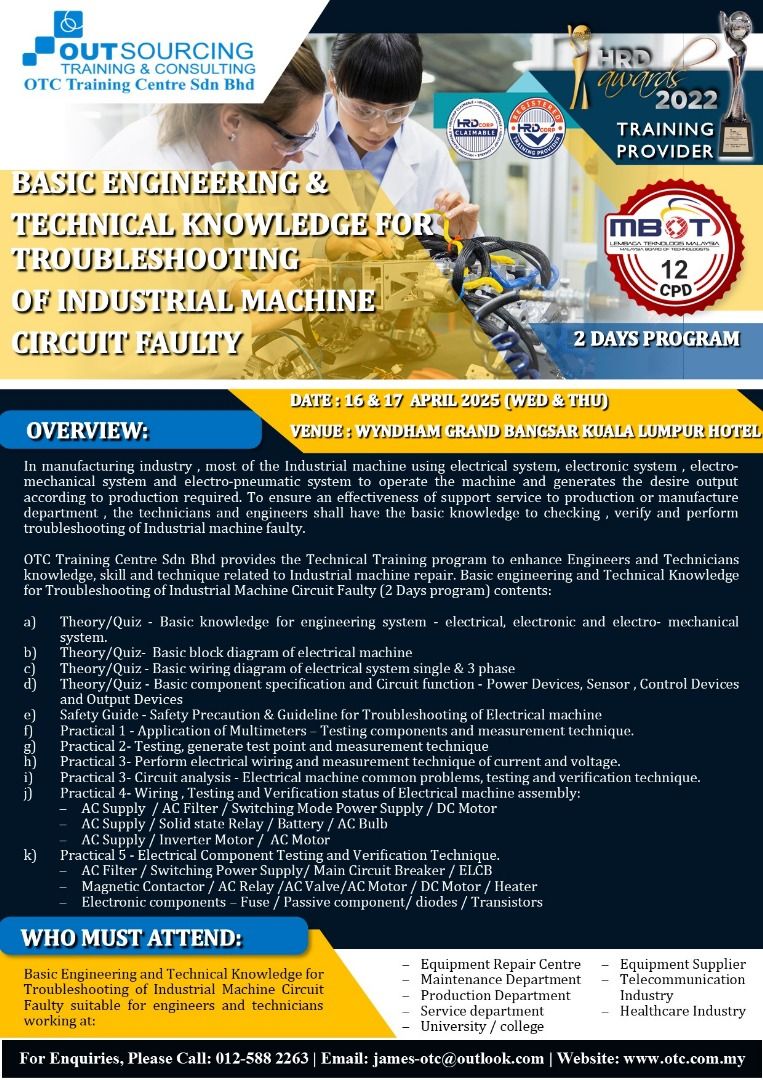 BASIC ENGINEERING & TECHNICAL KNOWLEDGE FOR TROUBLESHOOTING OF INDUSTRIAL MACHINE CIRCUIT FAULTY