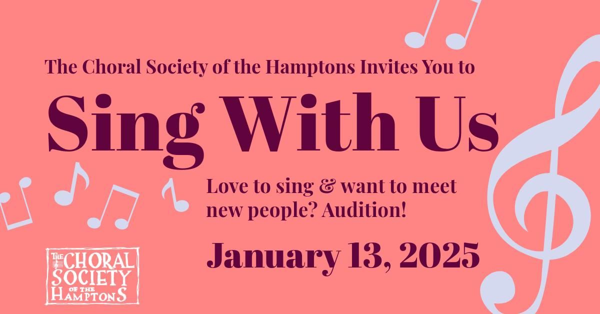 Sing With Us: Choral Society Auditions