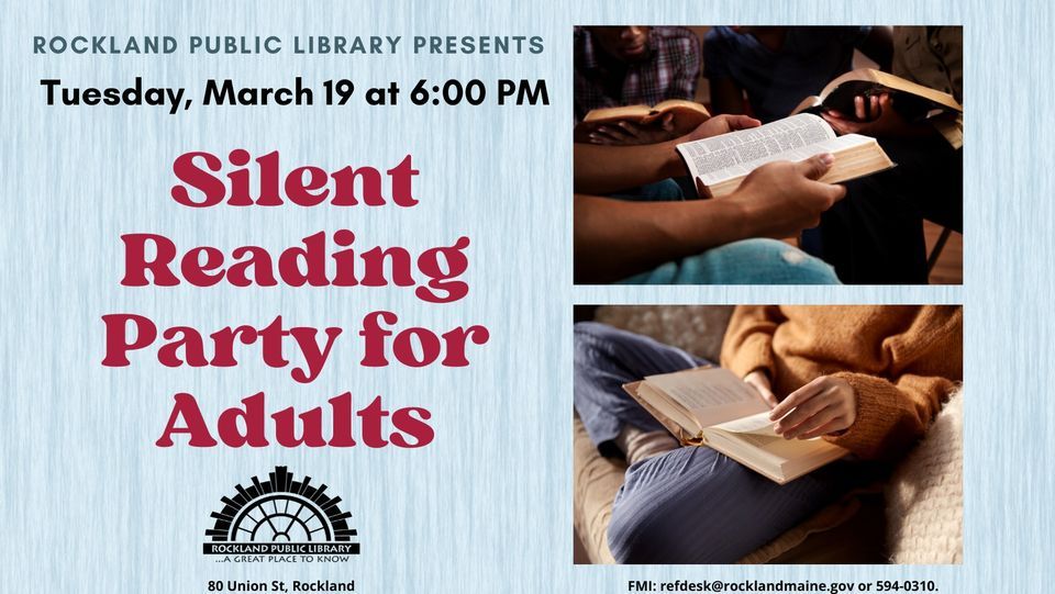 Silent Reading Party for Adults at Rockland Public Library