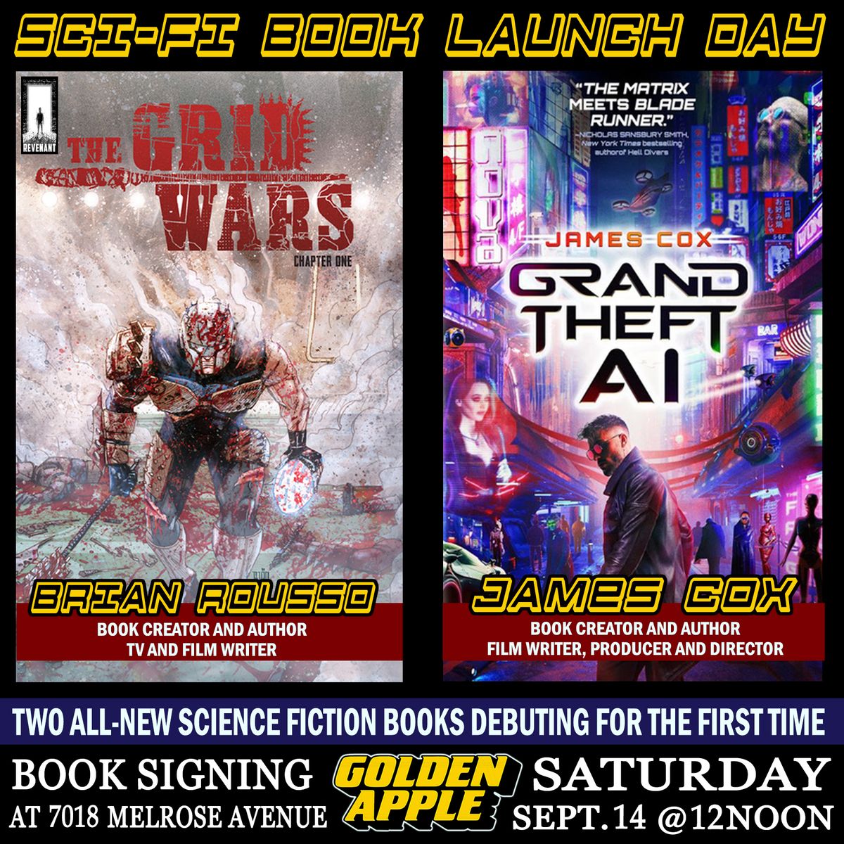 Sci-Fi Book Launch Day with James Cox and Brian Rousso