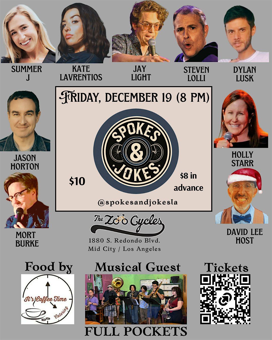 FRIDAY, DECEMBER 19: SPOKES & JOKES STAND UP COMEDY SHOW (Mid-City LA)