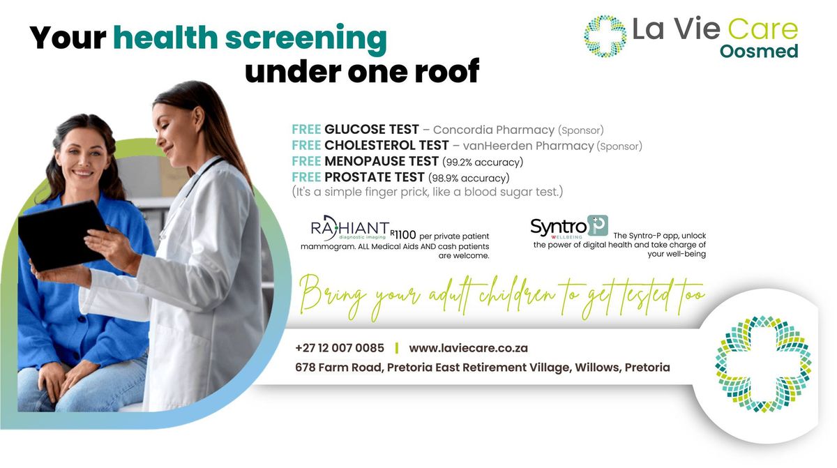 Your health screening under one roof in Pretoria East