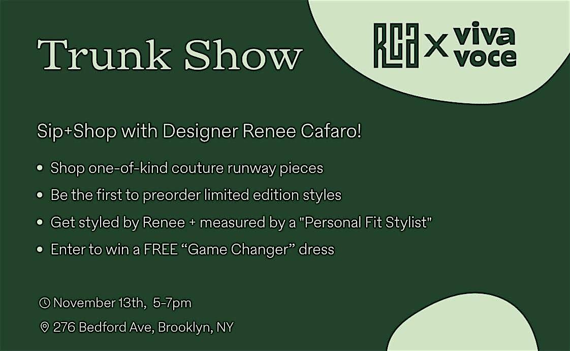 Renee Cafaro Sip+Shop Trunk Show