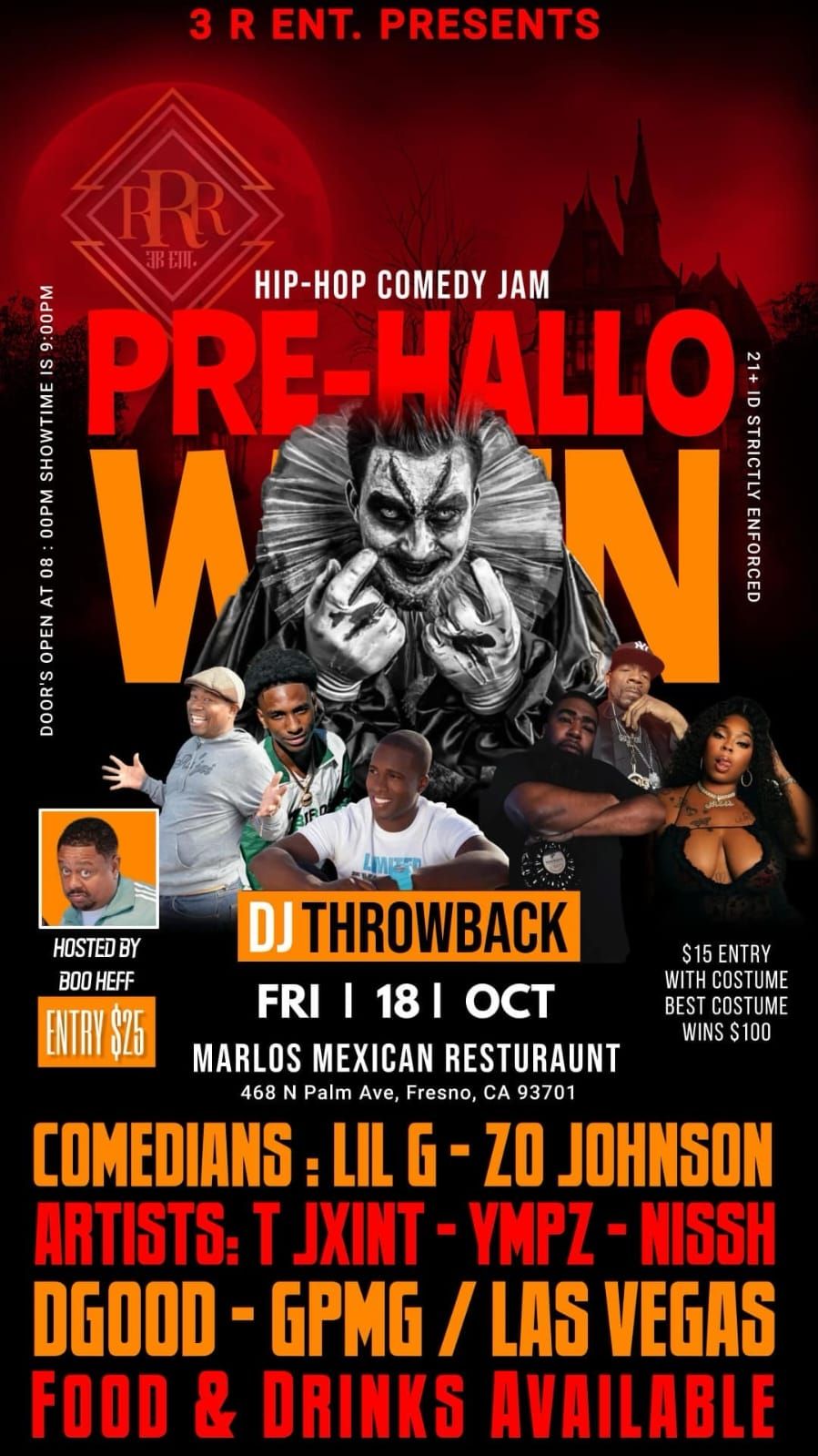 Pre-Halloween Hip Hop Comedy Jam  